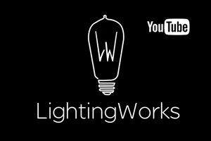 este es el logotipo de LightingWorks en negro liga youtube